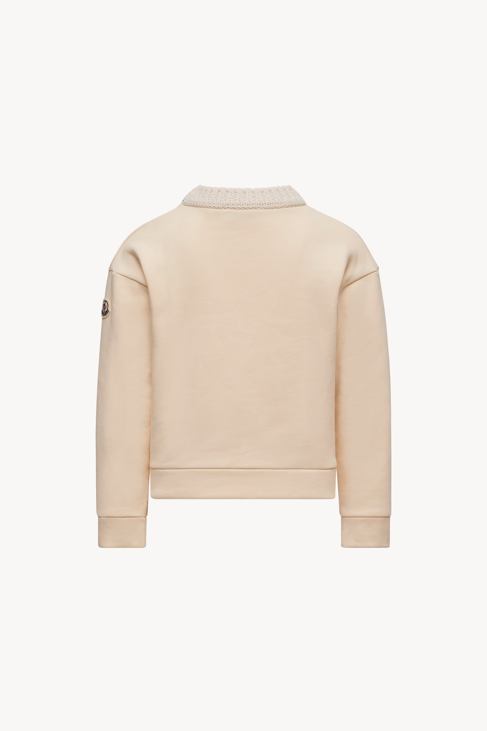 Embroidered Logo Cotton Sweatshirt Girl White Ivory Moncler 3